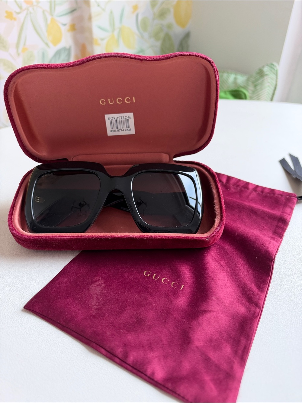 Gucci Black Oversized Square Sunglasses